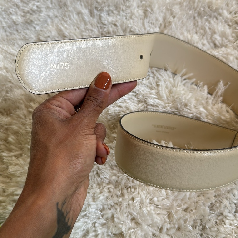 Paloma Picasso Vintage Gold Buckle Cream Belt - Picture 11 of 17